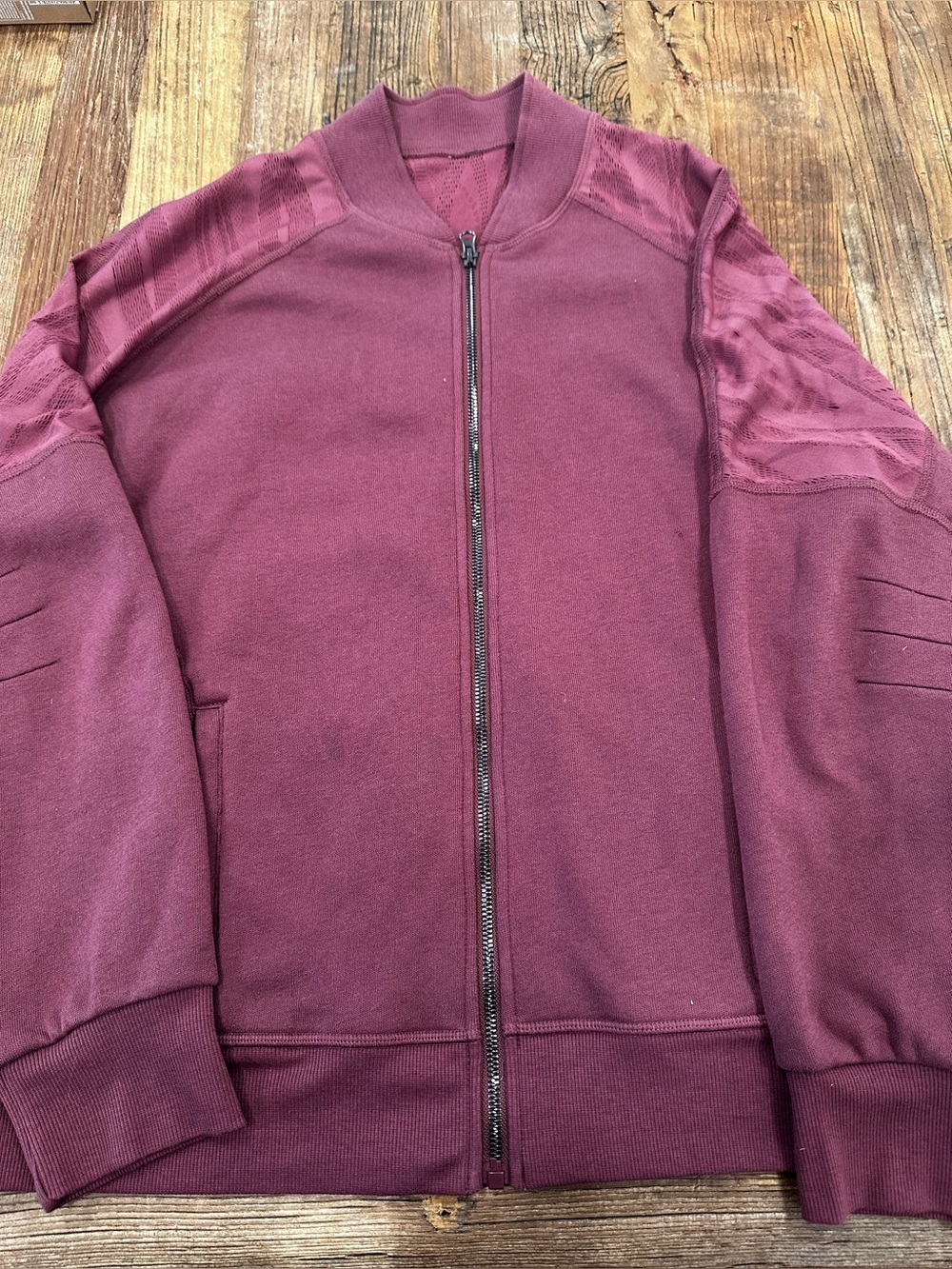 ALO Yoga Burgundy purple Zip-Up Bomber Jacket
